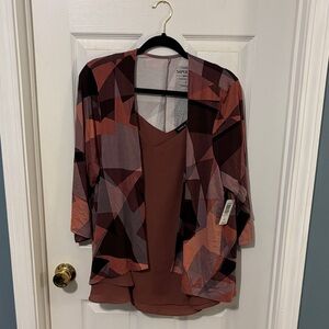 Torrid Rust Geo-Print Open Front Top and Tank